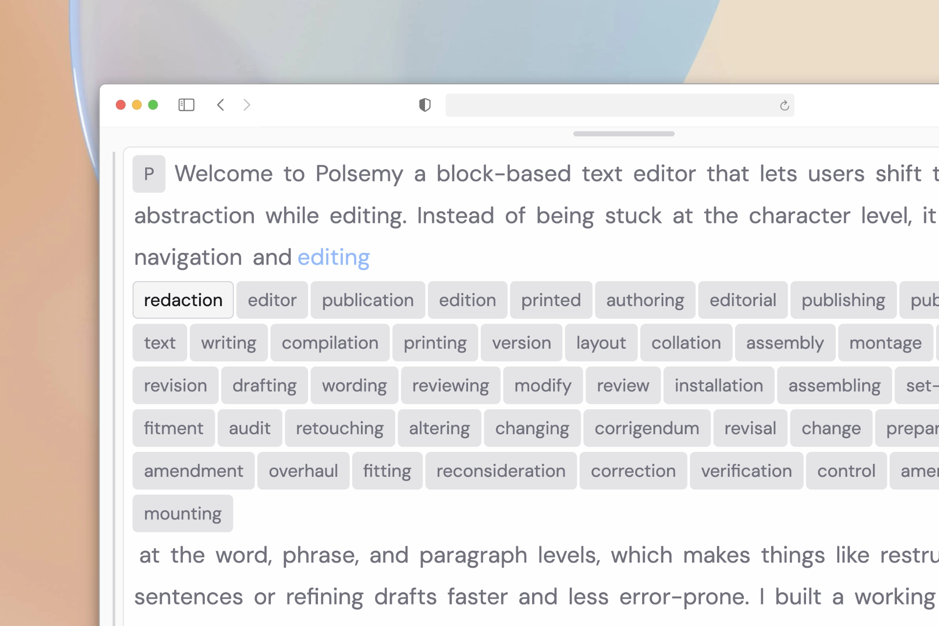 Synonym lookup